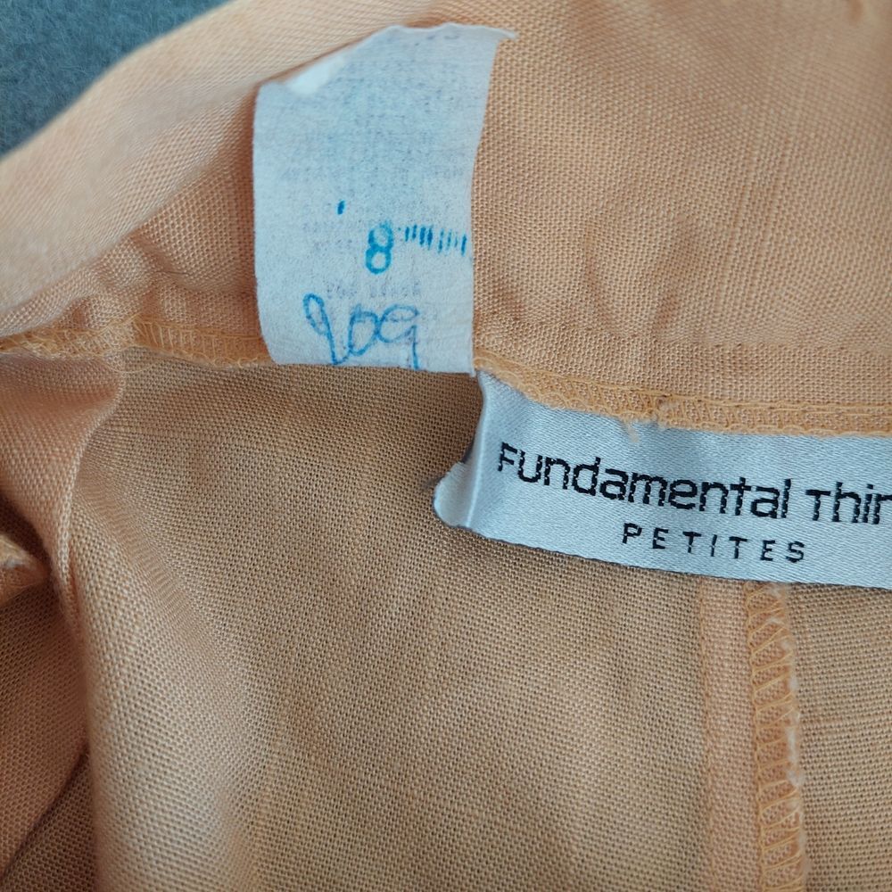 Vtg 90s Fundamental Things Petites Peach High Waisted Pleated Shorts 10P - Picture 3 of 10